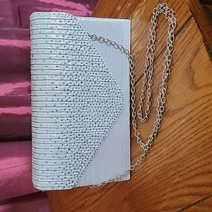 Rhinstone clutch silver/grey